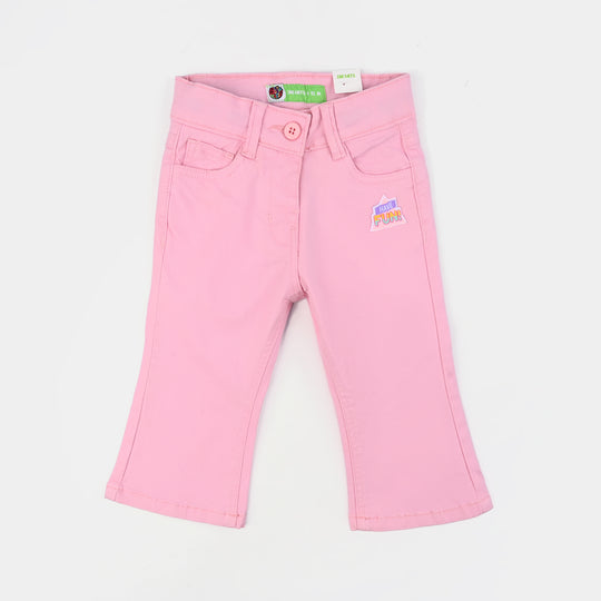 Infant Girls Cotton Twill Pant - Candy Pink