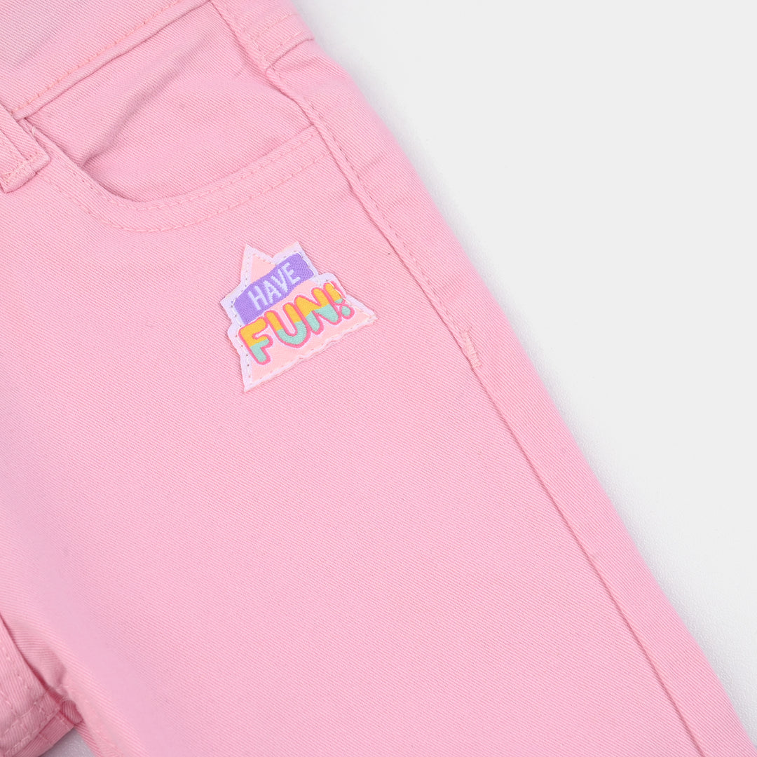 Infant Girls Cotton Twill Pant - Candy Pink