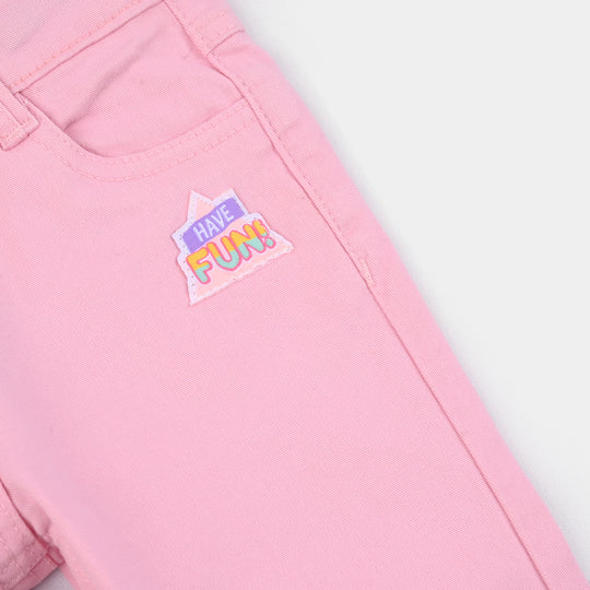 Infant Girls Cotton Twill Pant - Candy Pink