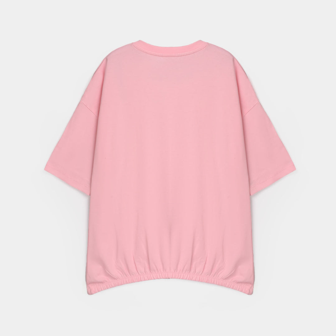 Girls Cotton Jersey T-Shirt (Barbie) - Pink