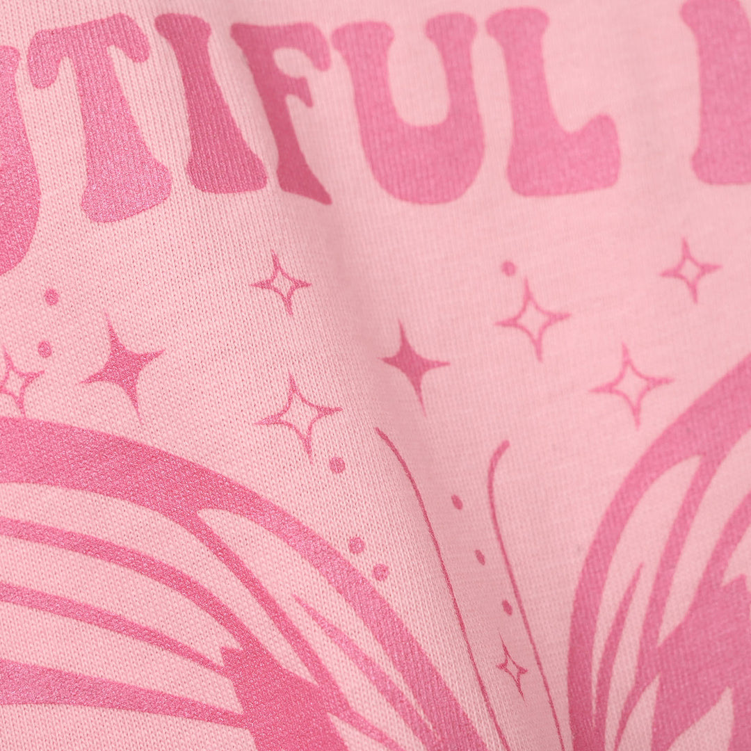 Girls Cotton Jersey T-Shirt (Butterfly) - Pink