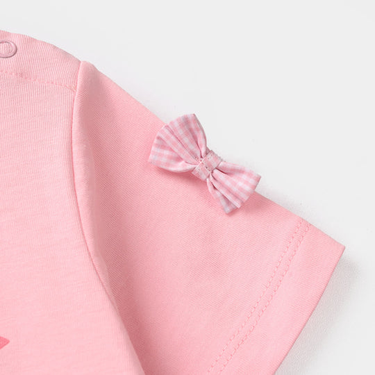 Infant Girls Cotton Jersey T-Shirt Character - Pink