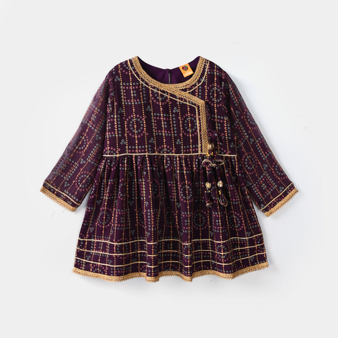 Girls Chiffon 3Pcs Sona Rani - Purple