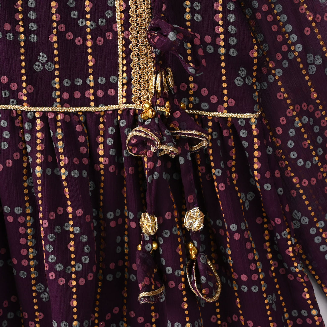 Girls Chiffon 3Pcs Sona Rani - Purple