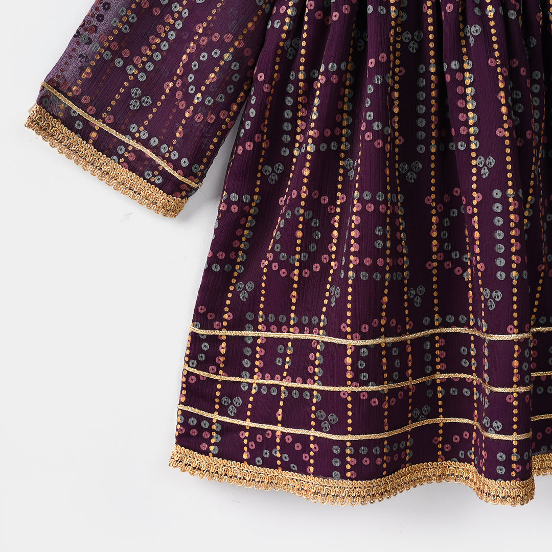 Teens Girls Chiffon 3Pcs - Purple