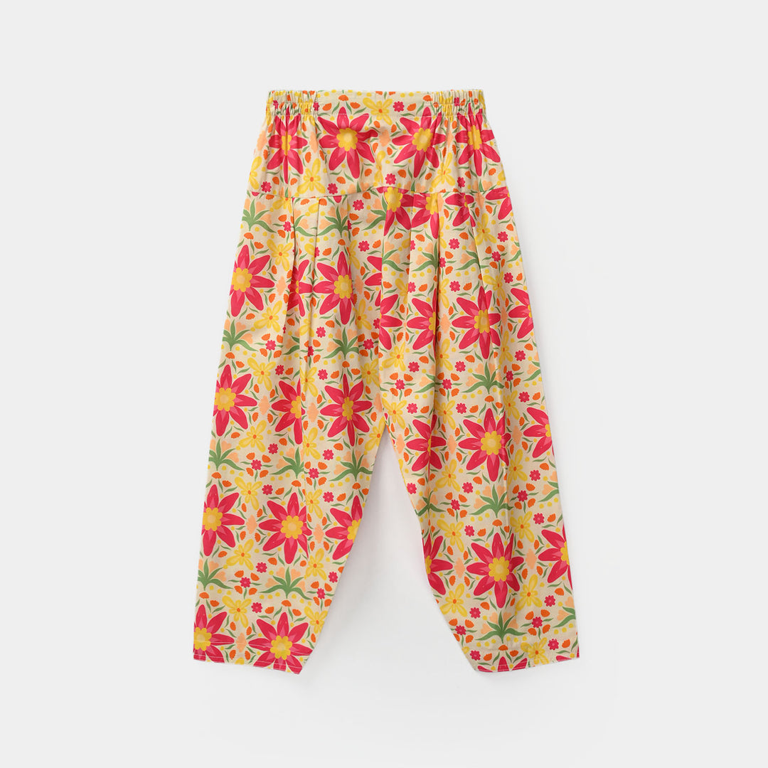 Girls Cotton Printed 2Pcs Suit - Multi