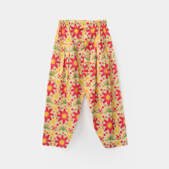 Girls Cotton Printed 2Pcs Suit - Multi