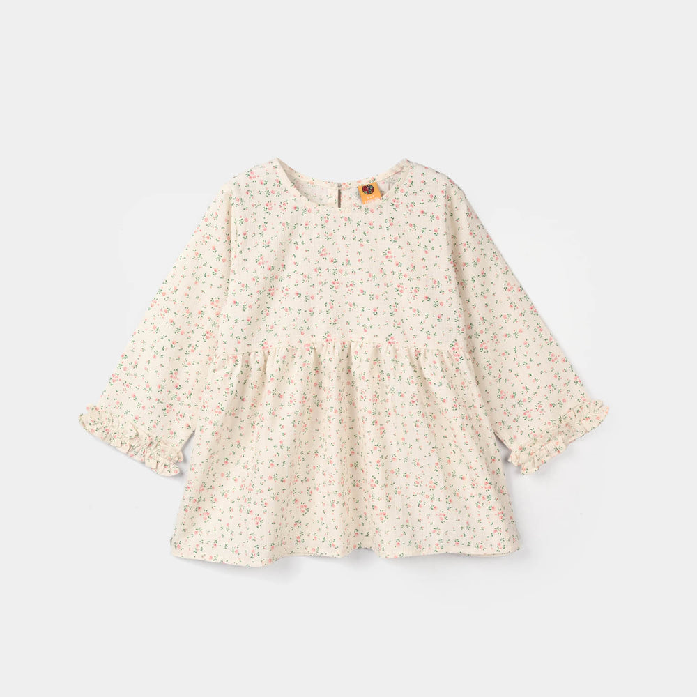 Girls Cotton Co-Ord Set (Midnight Flower) – Off White