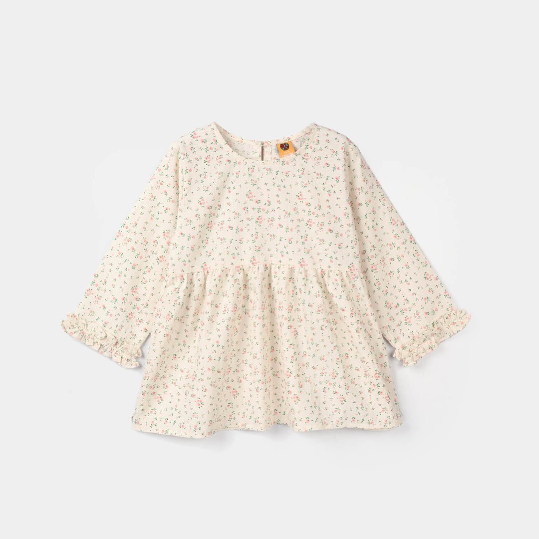 Girls Cotton Co-Ord Set (Midnight Flower) – Off White