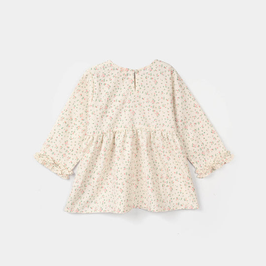 Girls Cotton Co-Ord Set (Midnight Flower) – Off White