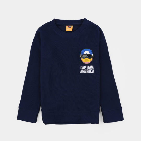 Boys Jacquard Sweatshirt-BLUE