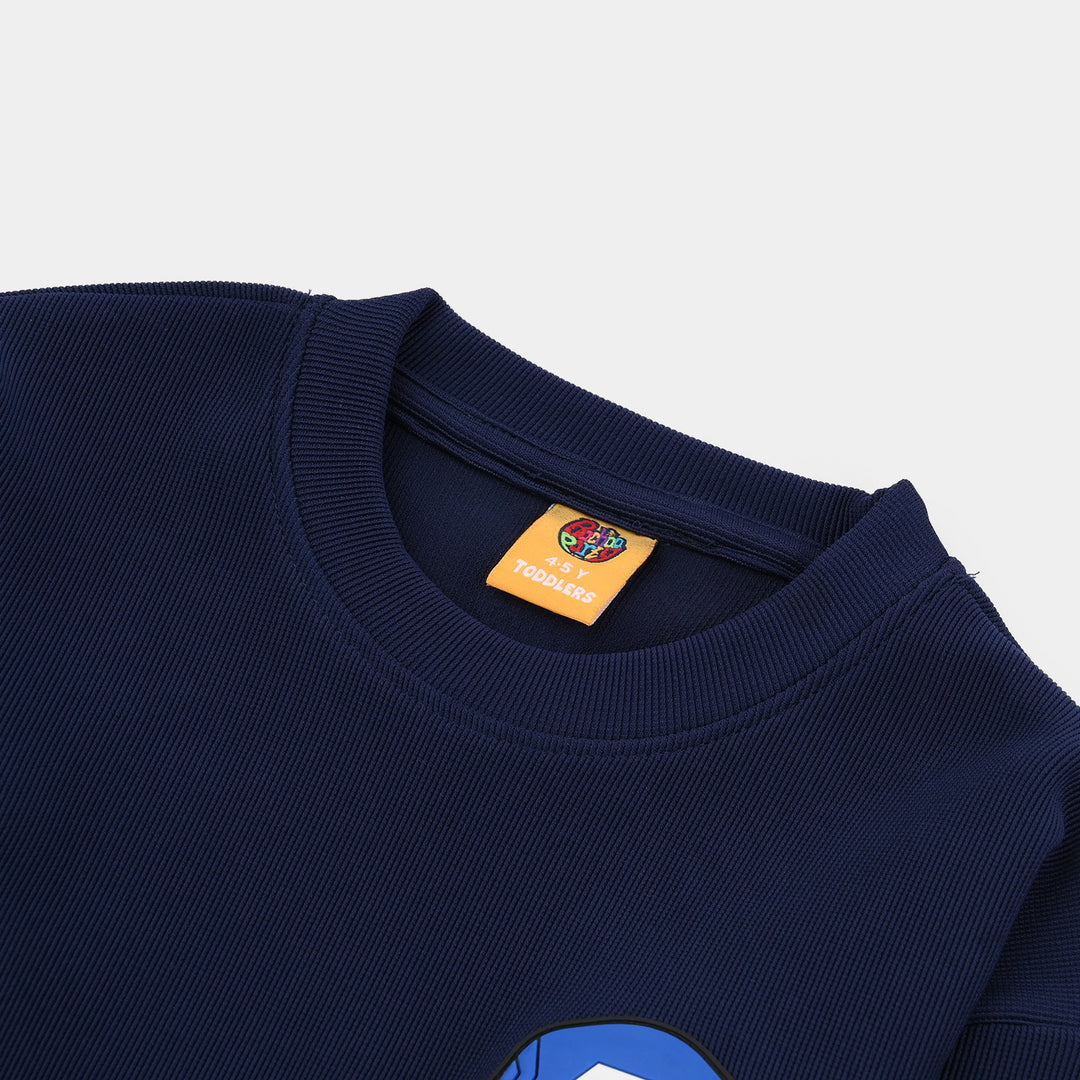 Boys Jacquard Sweatshirt-BLUE