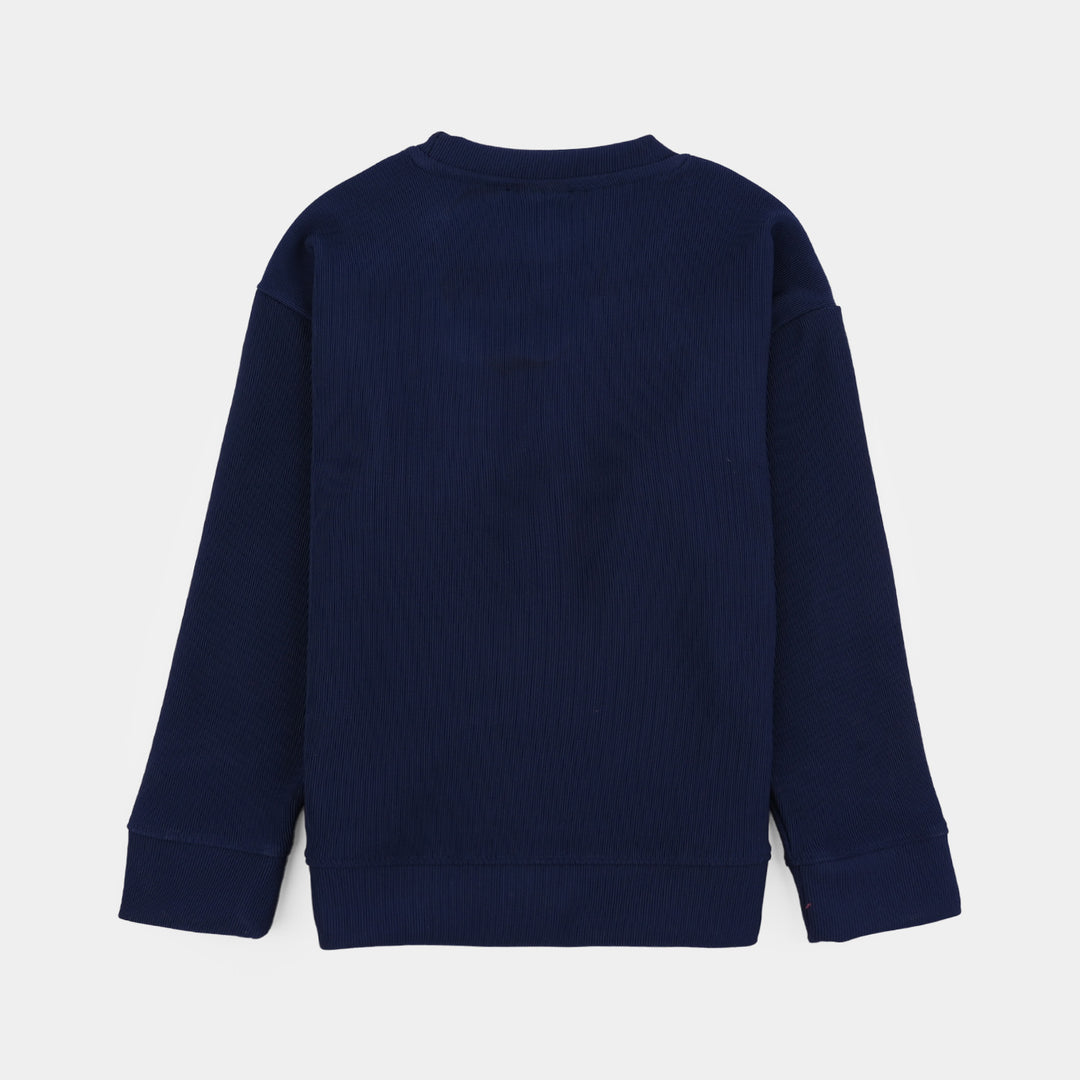 Boys Jacquard Sweatshirt-BLUE