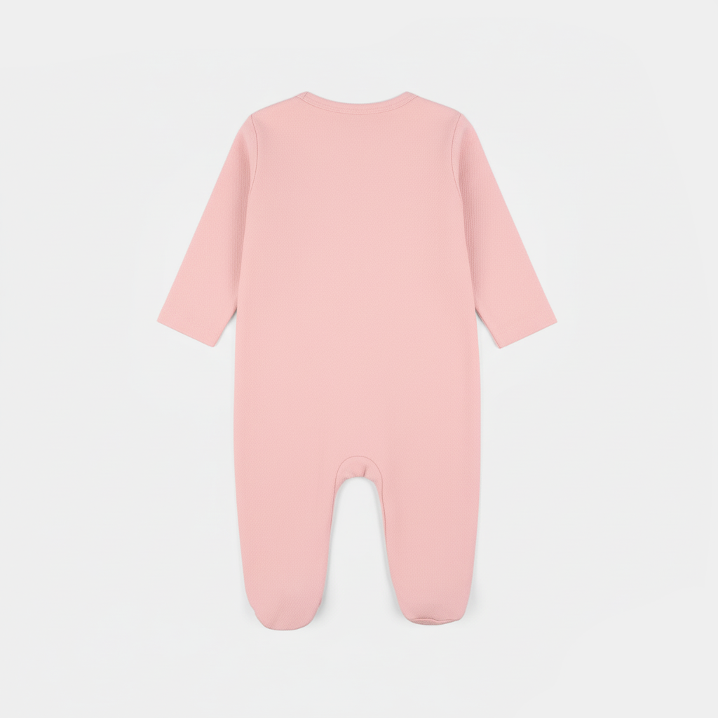 Infant Girls Jacquard Romper Blowing Wings-Pink