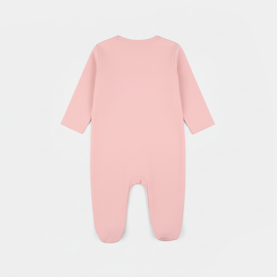 Infant Girls Jacquard Romper Blowing Wings-Pink