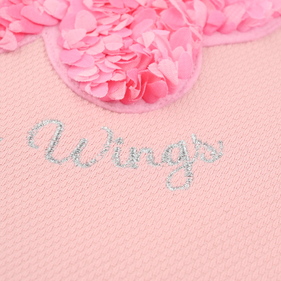 Infant Girls Jacquard Romper Blowing Wings-Pink