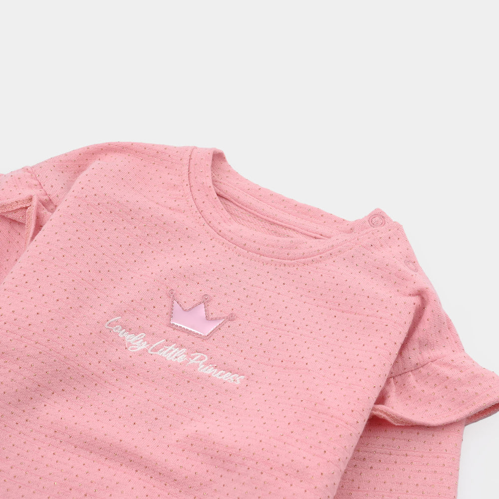 Infant Girls Jacquard Sweatshirt Lovely-Pink