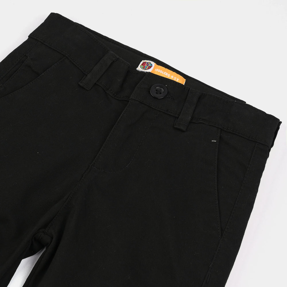 Boys Cotton Twill Pant Basic Black-BLACK