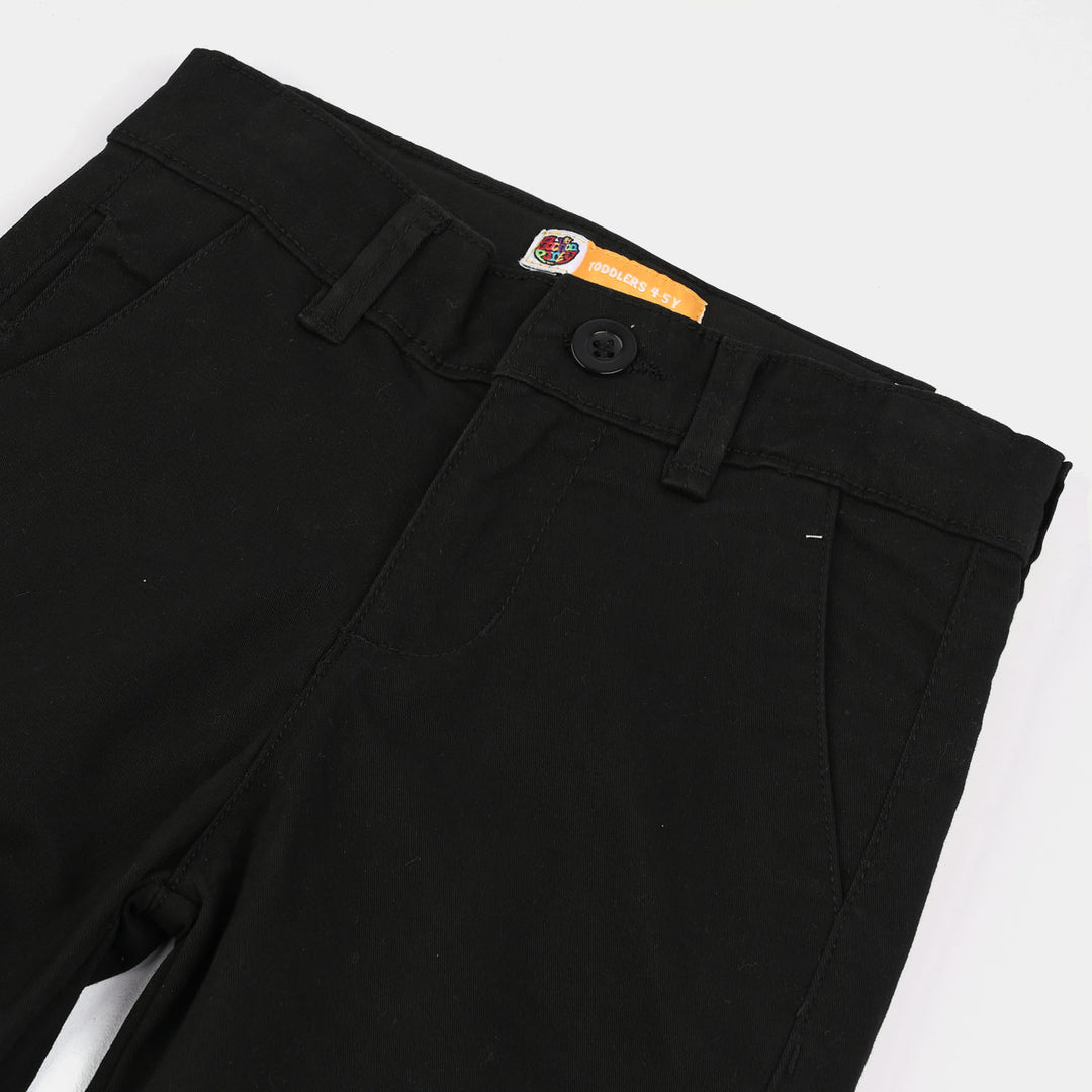 Boys Cotton Twill Pant Basic Black-BLACK