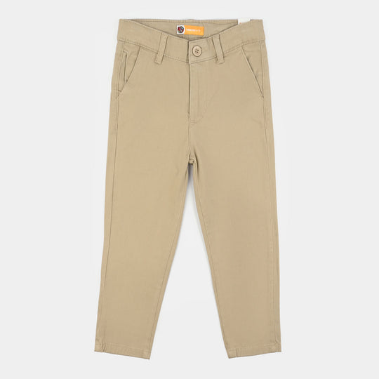 Boys Cotton Twill Pant Basic Biege-BEIGE