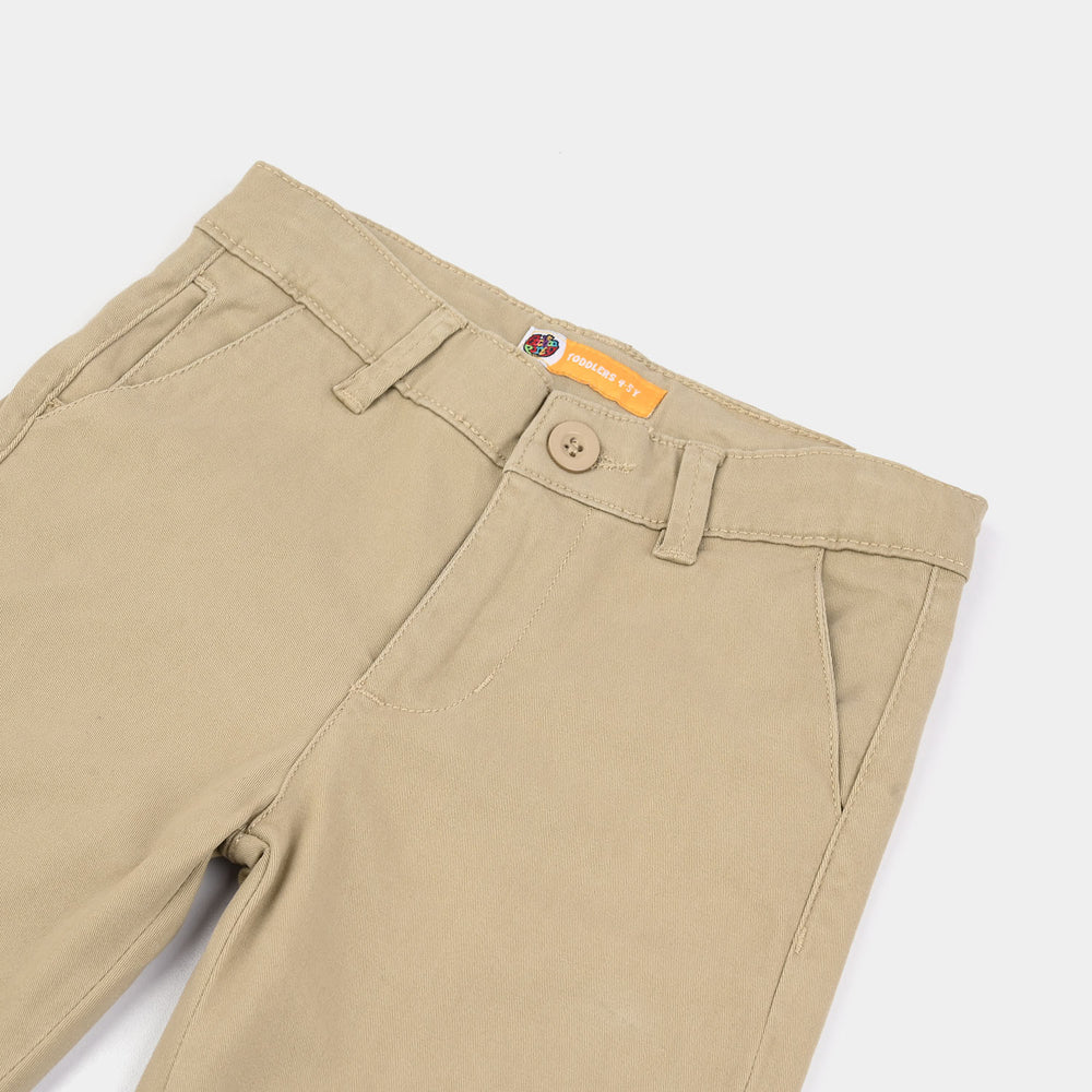 Boys Cotton Twill Pant Basic Biege-BEIGE