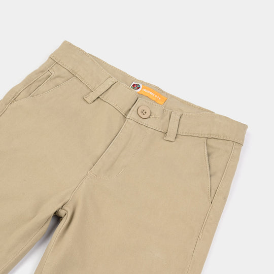 Boys Cotton Twill Pant Basic Biege-BEIGE