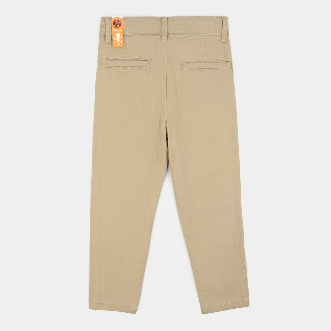 Boys Cotton Twill Pant Basic Biege-BEIGE