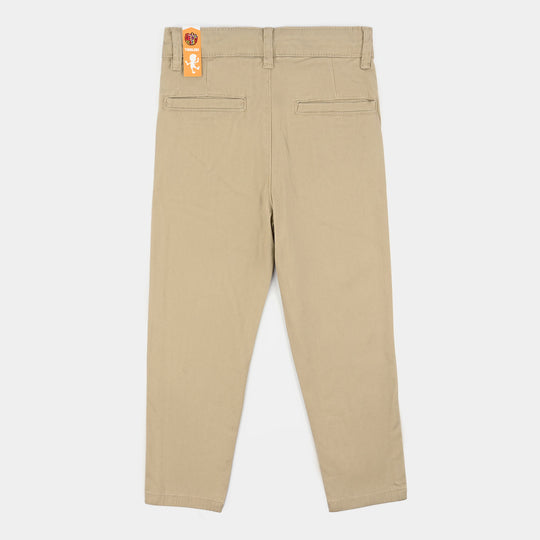 Boys Cotton Twill Pant Basic Biege-BEIGE