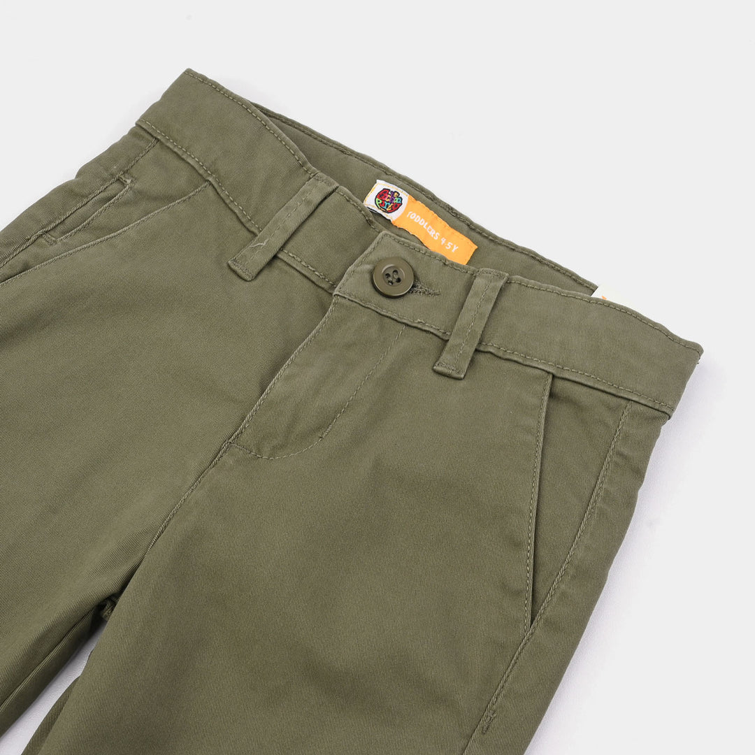 Boys Cotton Twill Pant Basic Green-GREEN