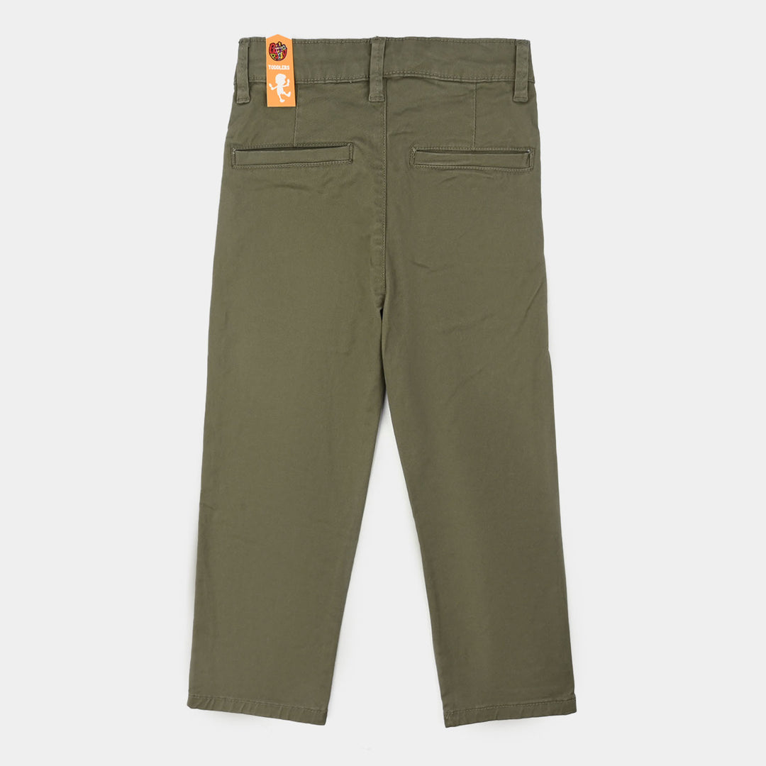 Boys Cotton Twill Pant Basic Green-GREEN