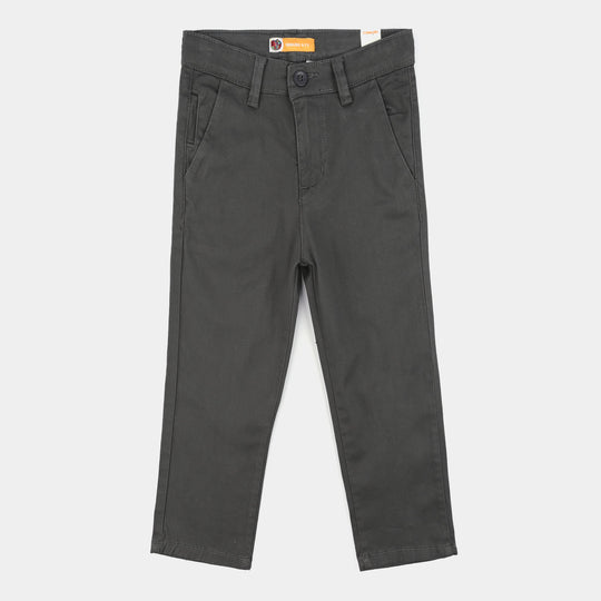 Boys Cotton Twill Pant Basic Grey-GREY