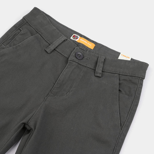 Boys Cotton Twill Pant Basic Grey-GREY