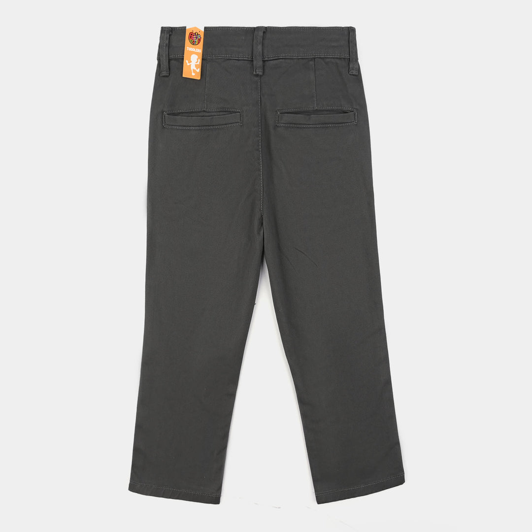 Boys Cotton Twill Pant Basic Grey-GREY