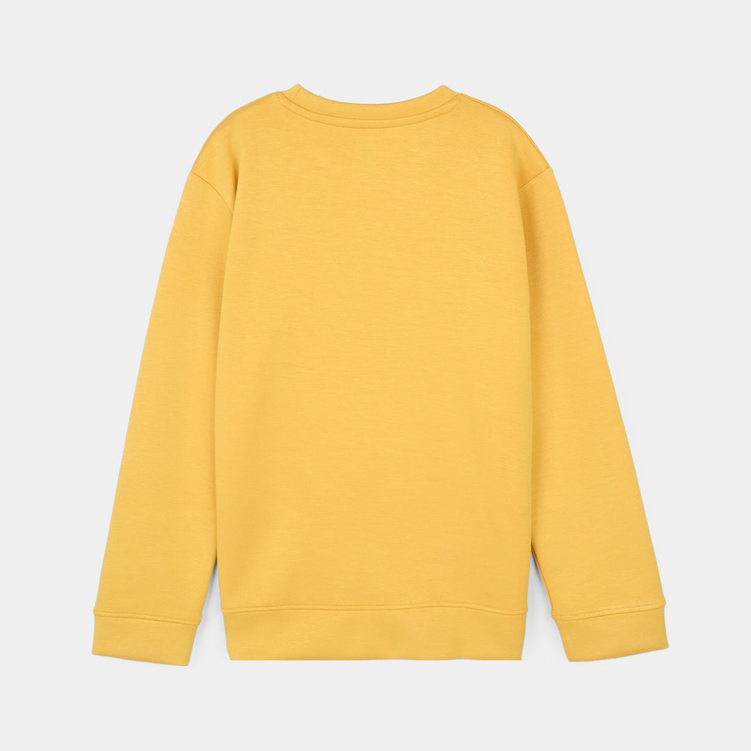 Girls Cotton Interlock Sweatshirt Grow Flow-Yellow