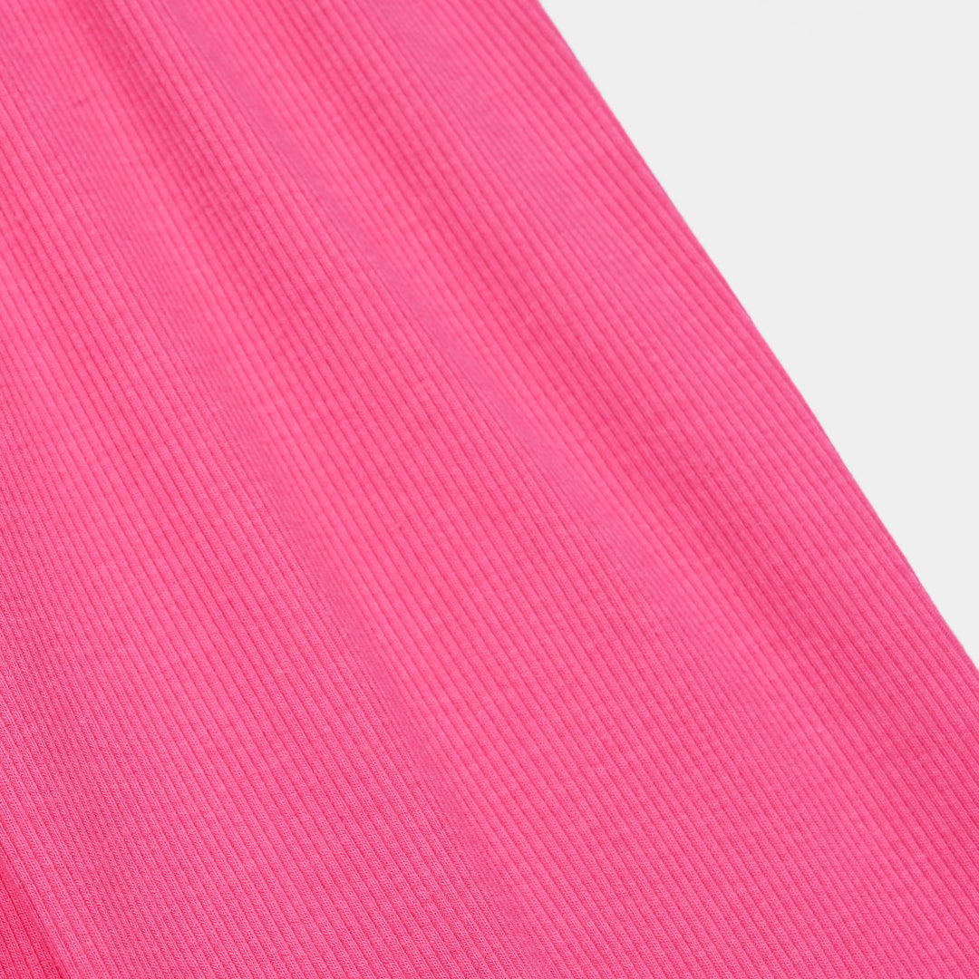 Girls Rib TIGHTS-Hot Pink