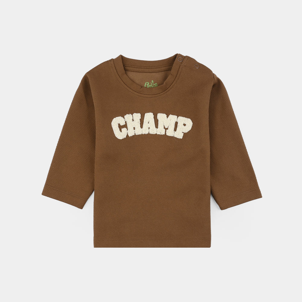 Infant Boys Jacquard Suit CHAMP-BROWN