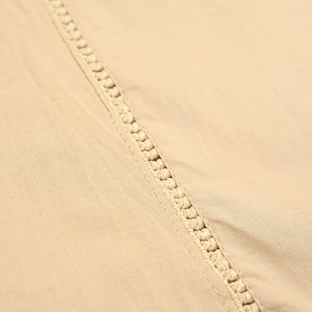 Girls Poplin 2Pcs Embroidered - Off White