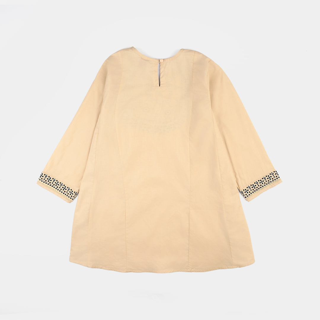 Girls Poplin 2Pcs Embroidered - Off White