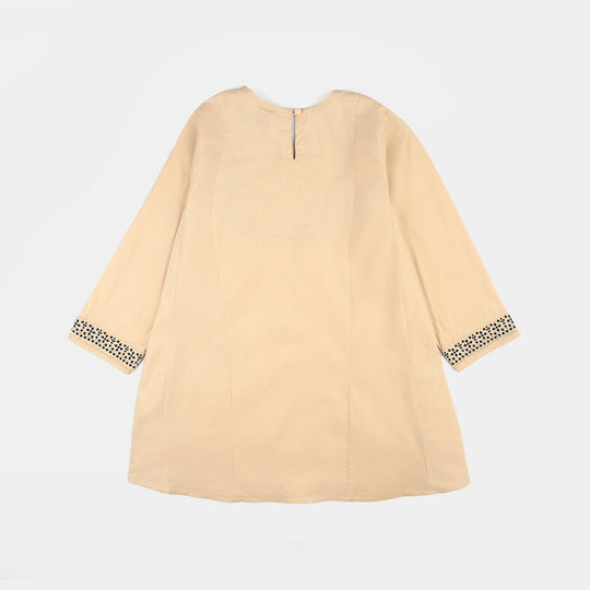 Girls Poplin 2Pcs Embroidered - Off White