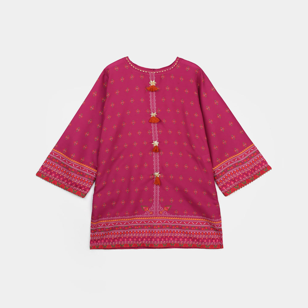 Infant Girls Poly Mesh Printed 2Pcs - Magenta