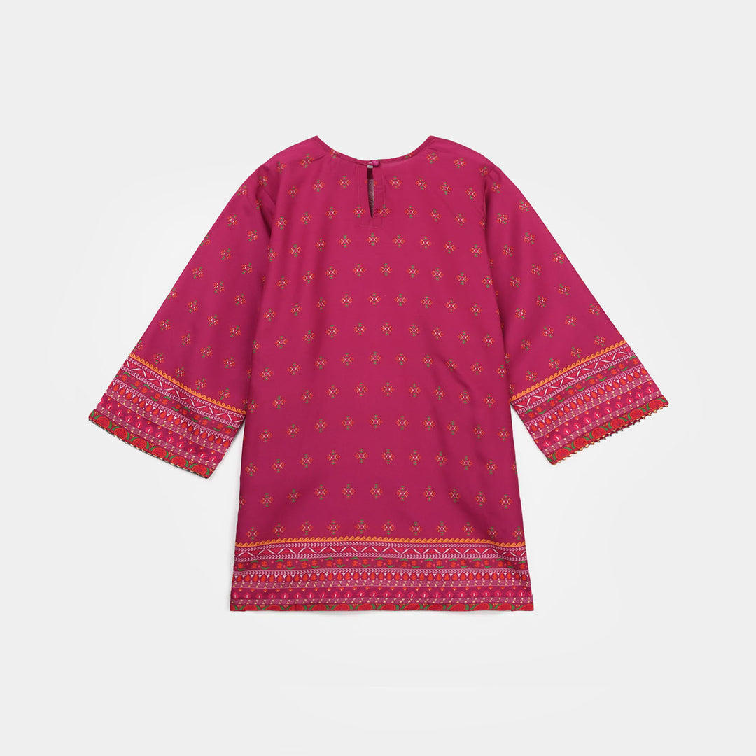 Infant Girls Poly Mesh Printed 2Pcs - Magenta