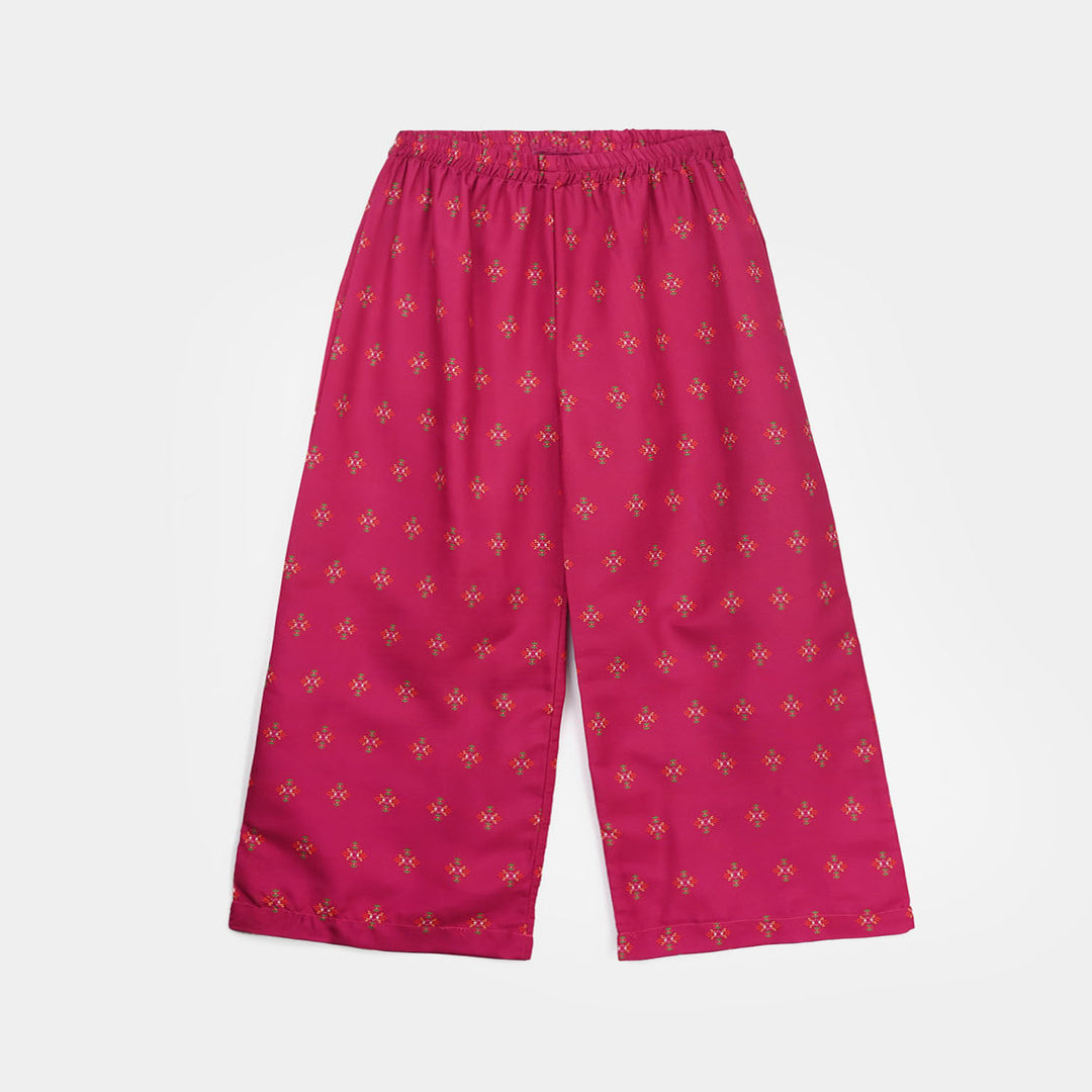 Infant Girls Poly Mesh Printed 2Pcs - Magenta