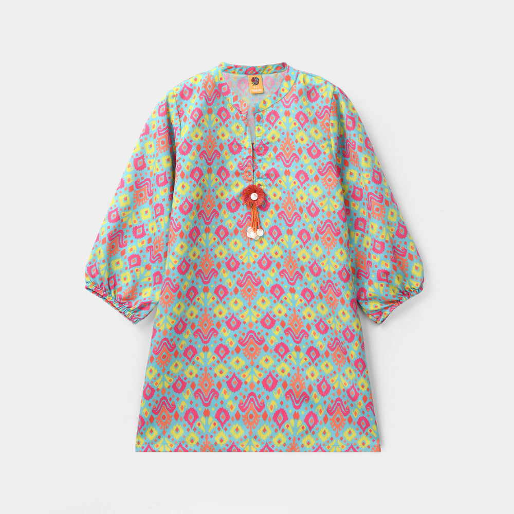 Girls Poly Mesh Printed 2Pcs Blossom - Multi