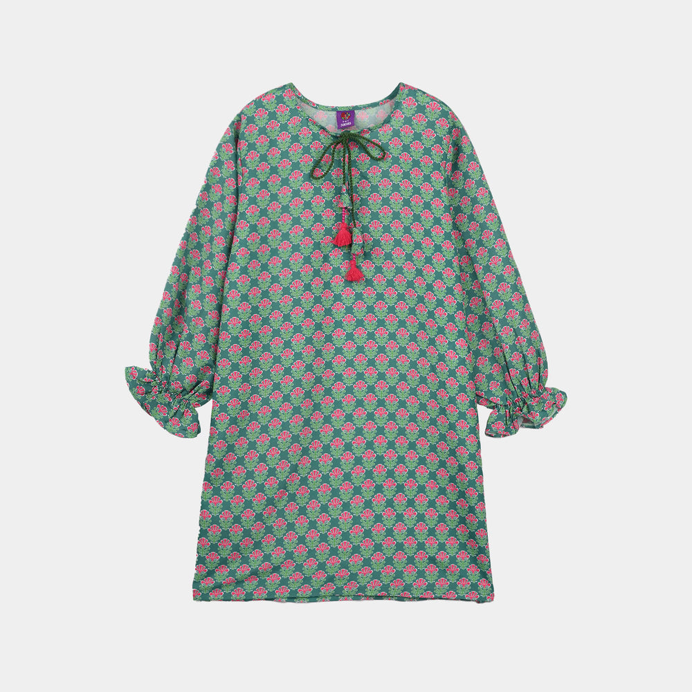 Girls Poly Mesh Printed 2Pcs - Multi