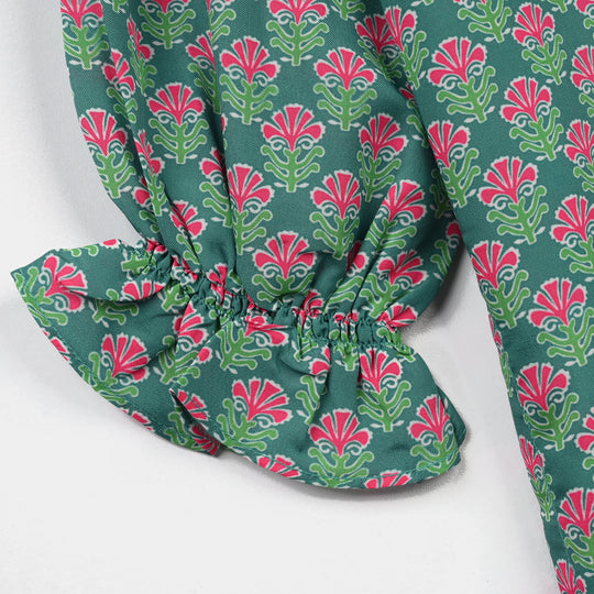 Girls Poly Mesh Printed 2Pcs - Multi