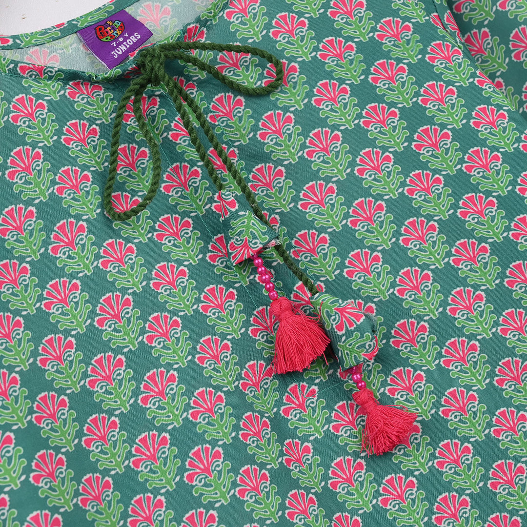 Girls Poly Mesh Printed 2Pcs - Multi