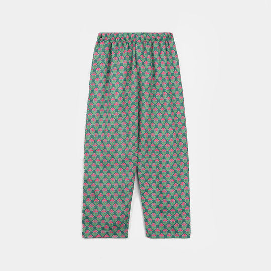 Girls Poly Mesh Printed 2Pcs - Multi