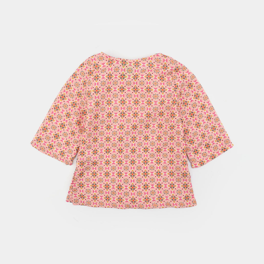 Infant Girls Poly Mesh Printed 2Pcs -Multi