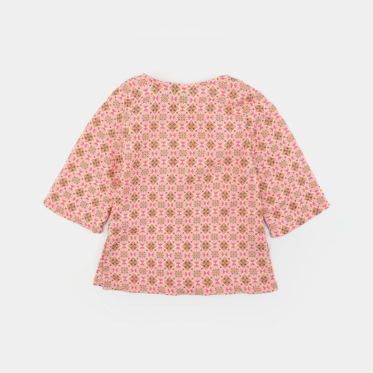 Infant Girls Poly Mesh Printed 2Pcs -Multi