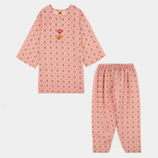 Teens Girls Polyester Printed 2Pcs -Multi